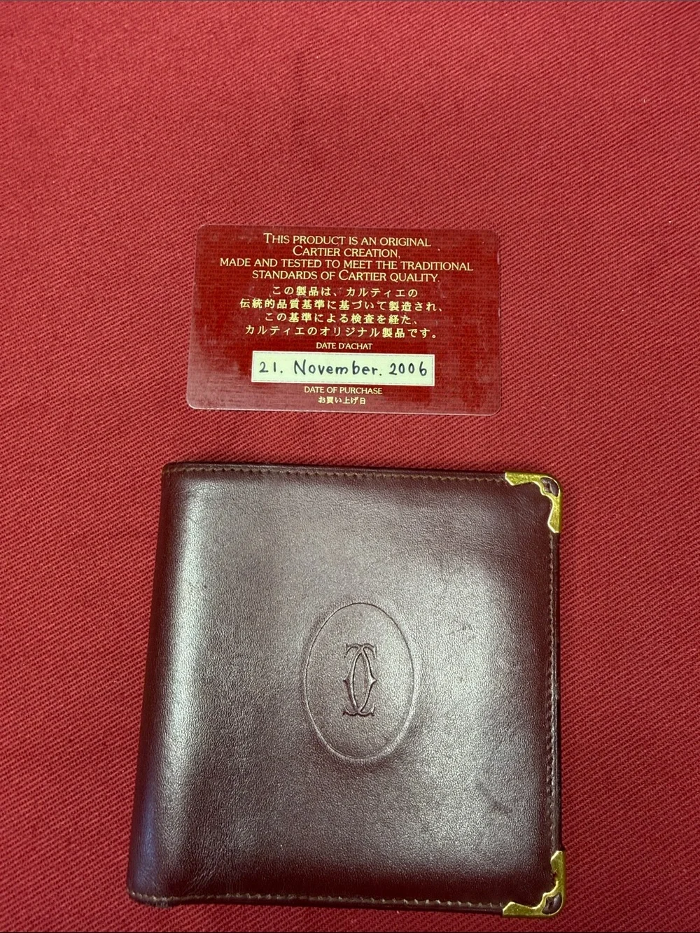 ✨ Cartier Bordeaux Leather Bifold Wallet ✨
